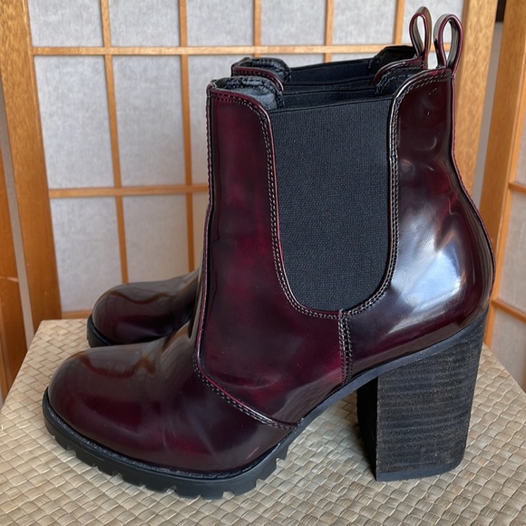 Steve Madden Oxblood Burgundy Anarchy Boots with 3.5”Heel Size 7M - Picture 7 of 11